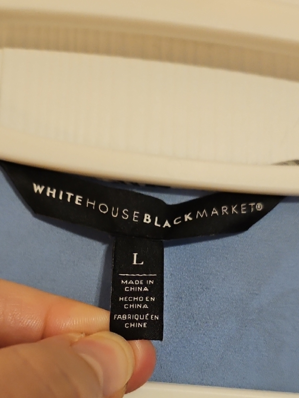 White House Black Market Light Blue Floral Blouse - Picture 3 of 11